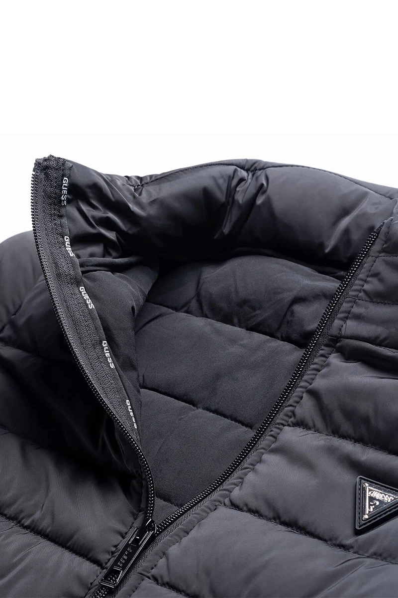 Guess Kadın Ağır Dokulu Streç Kumaş Siyah Şişme Mont