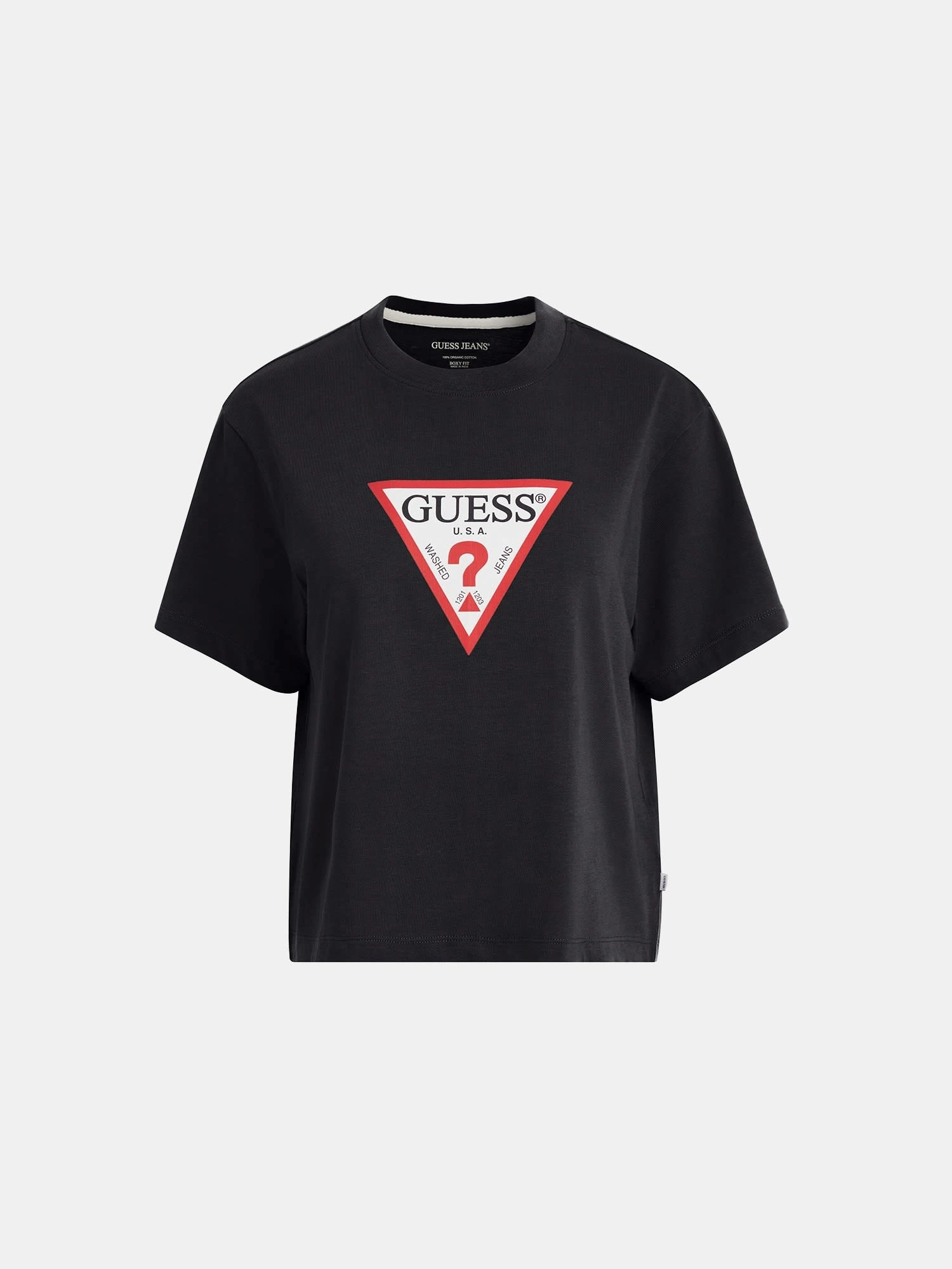 Guess Kadın Siyah 4G Logolu T-shirt