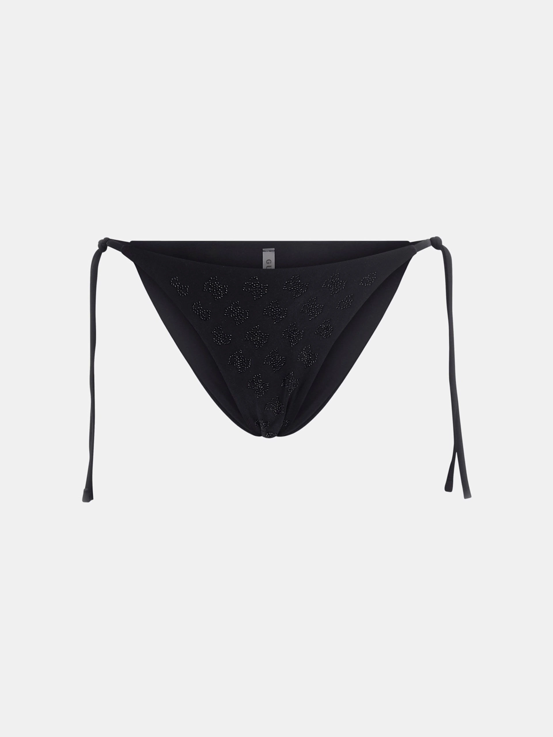 Guess Kadın Siyah 4G Taşlı Bağlamalı Bikini Altı