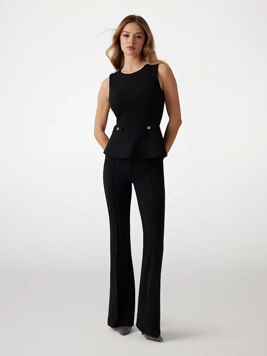 Guess Kadın Siyah Ambre Peplum Bluz