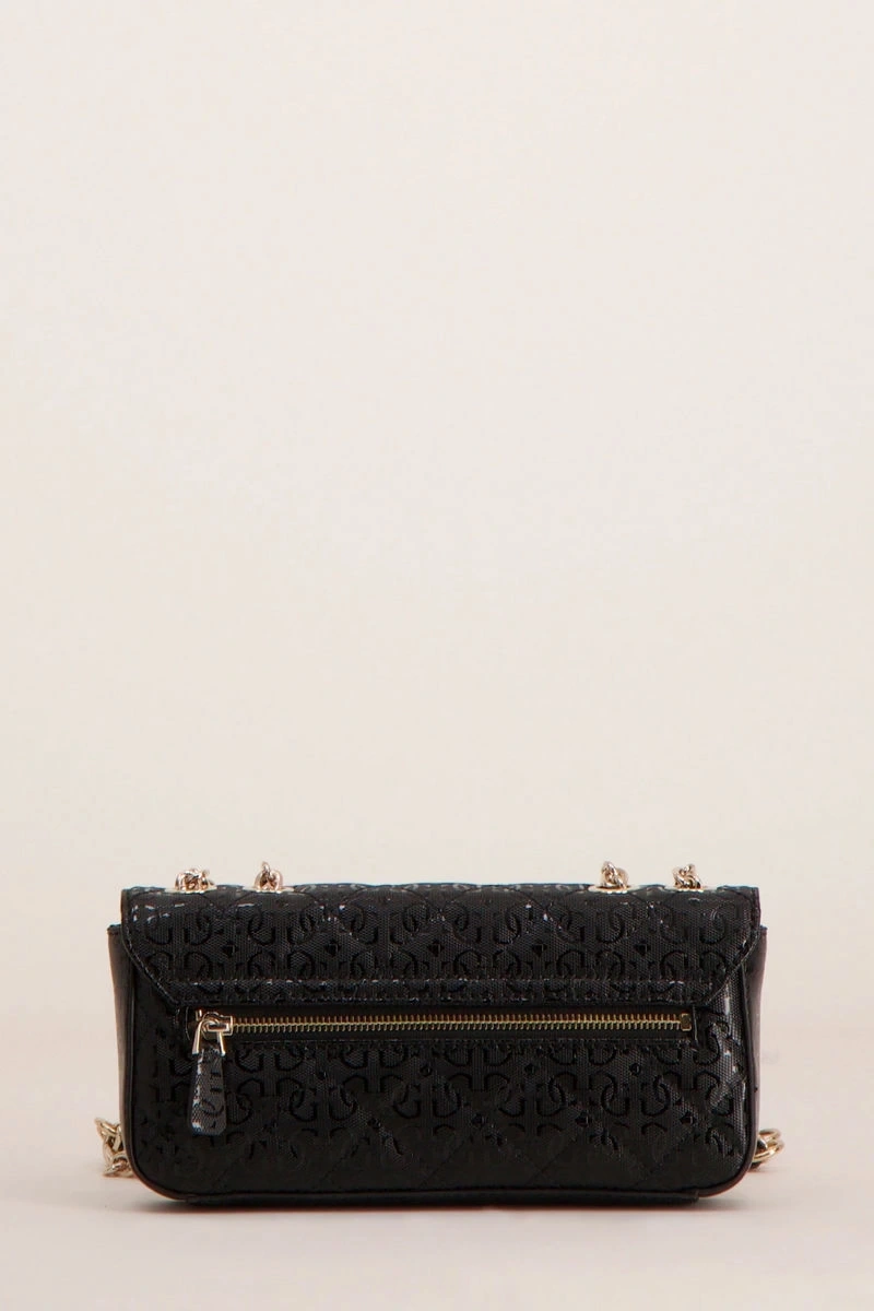 Guess Kadın Siyah Bessey 4G Logolu Rugan Mini Çapraz Çanta