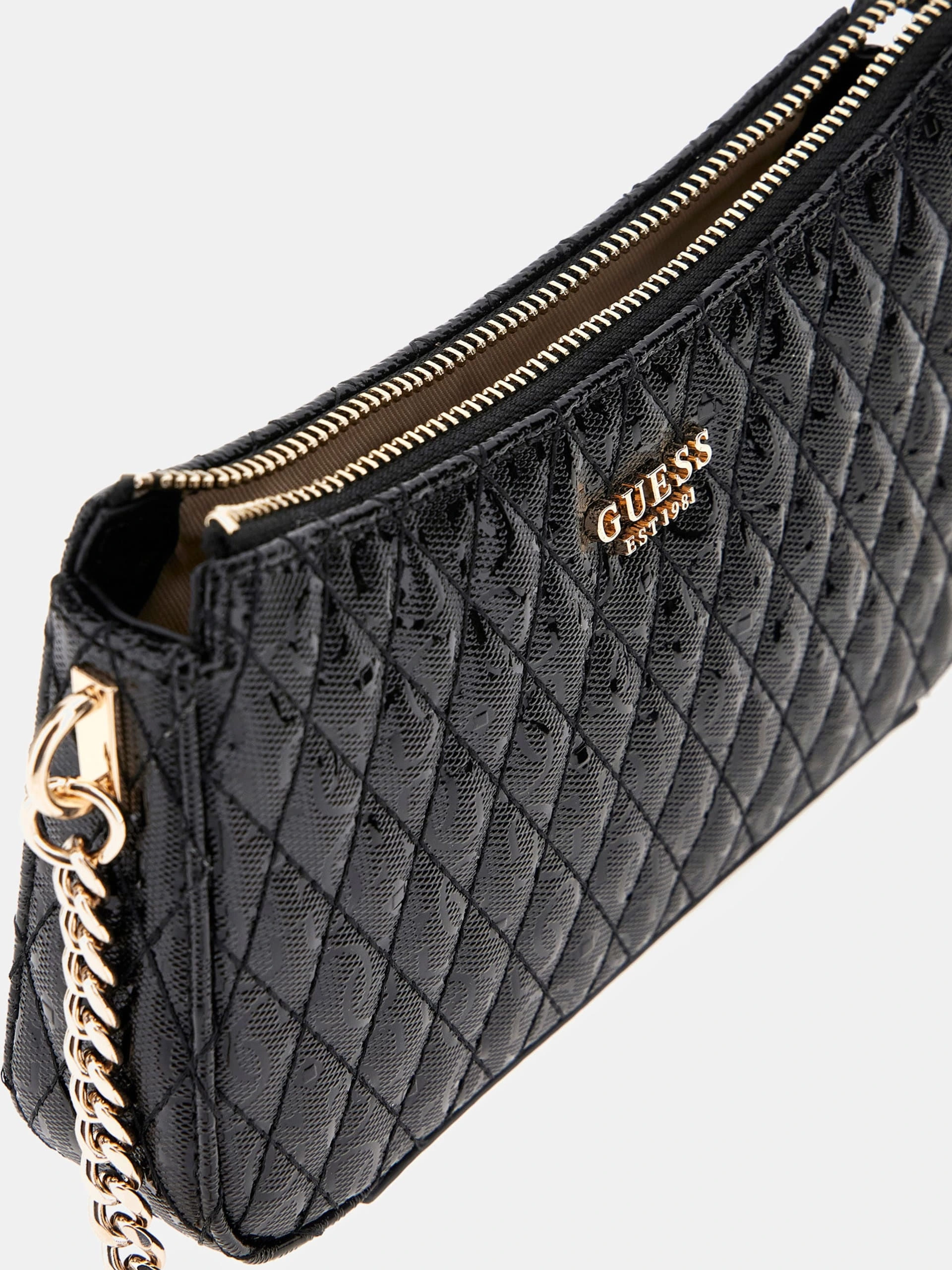 Guess Kadın Siyah Betula Mini Üstten Fermuarlı Crossbody Çan