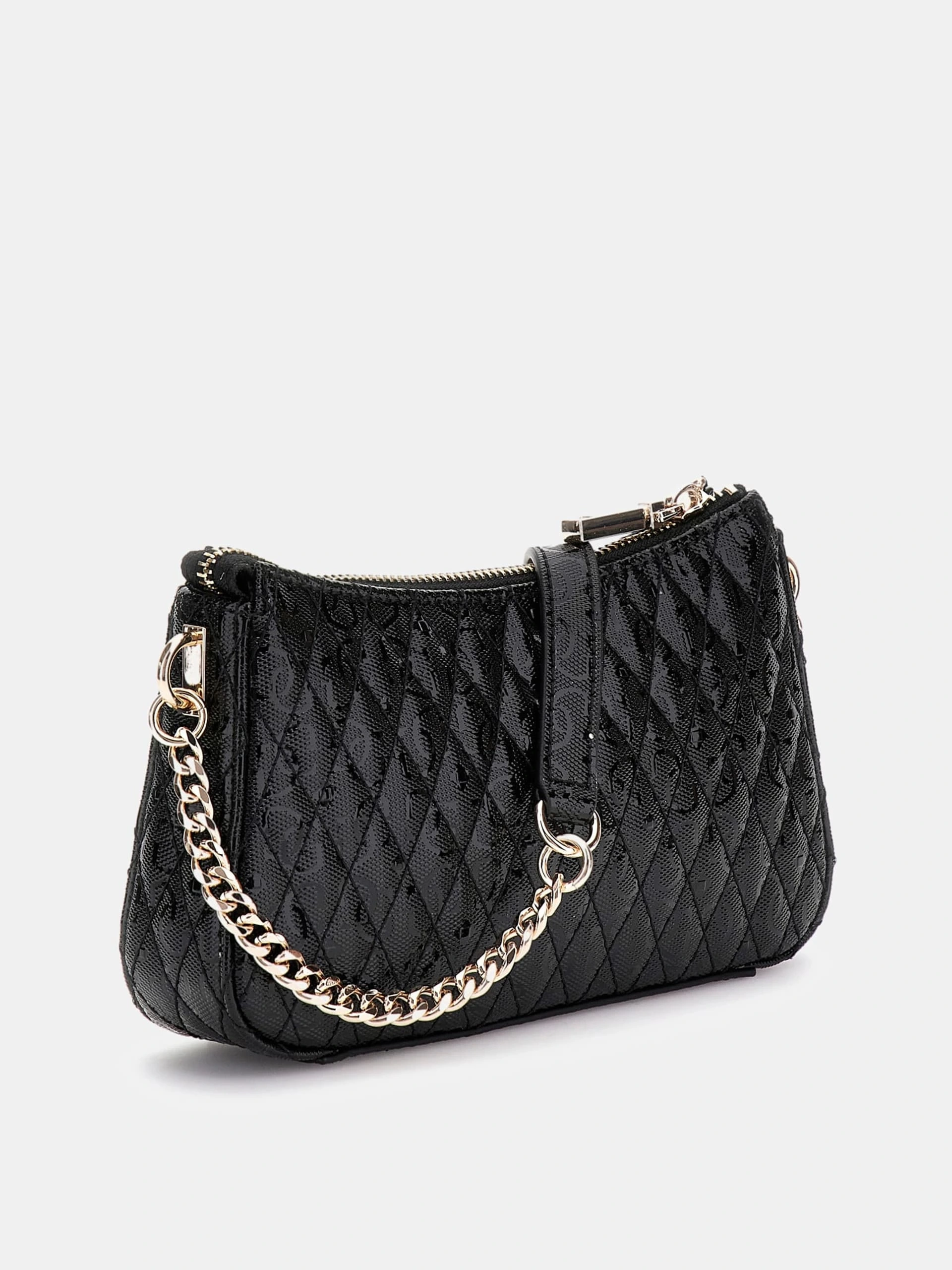 Guess Kadın Siyah Betula Mini Üstten Fermuarlı Crossbody Çan