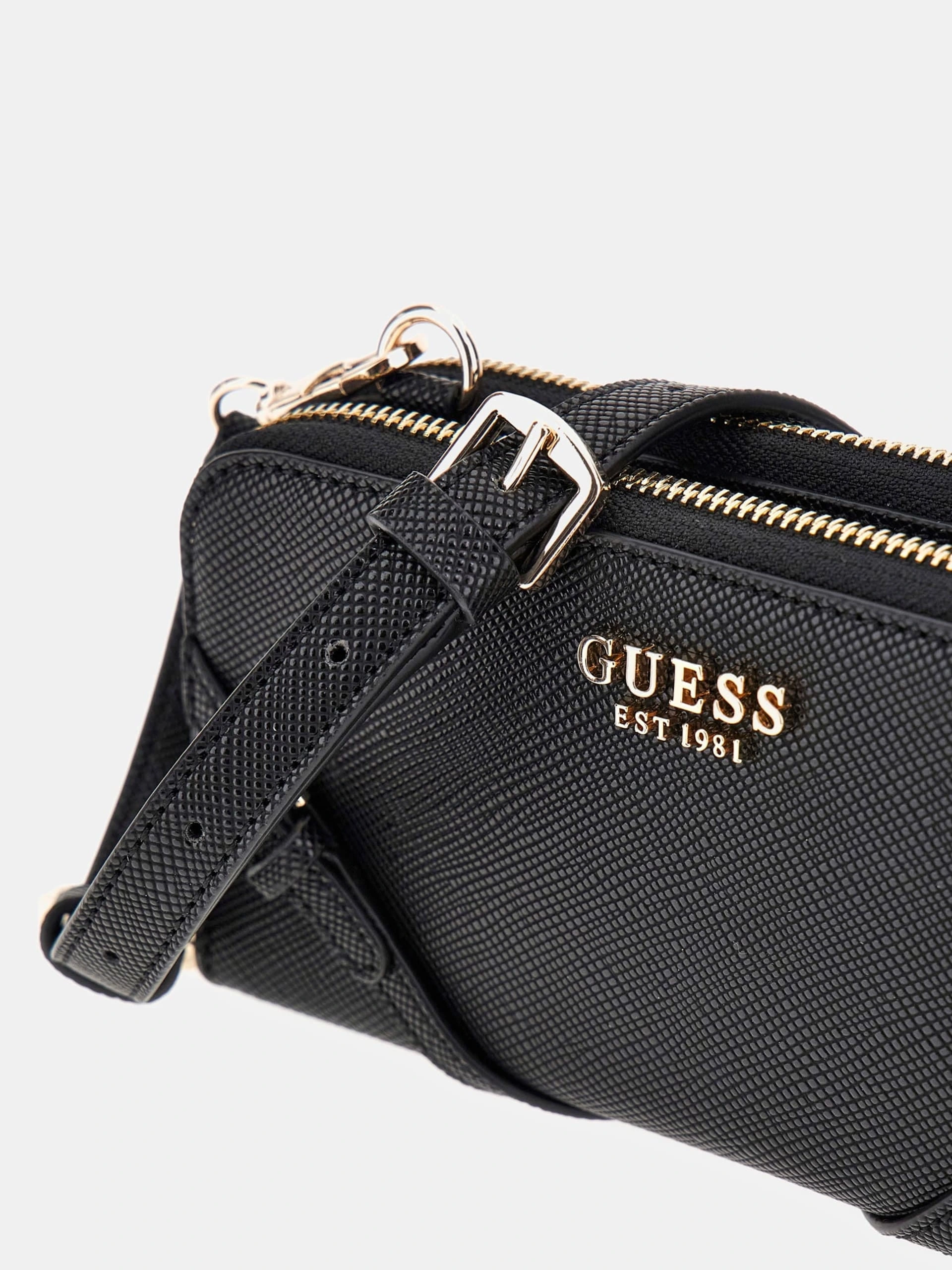 Guess Kadın Siyah Bramina  Çapraz Askılı Organizer Çanta