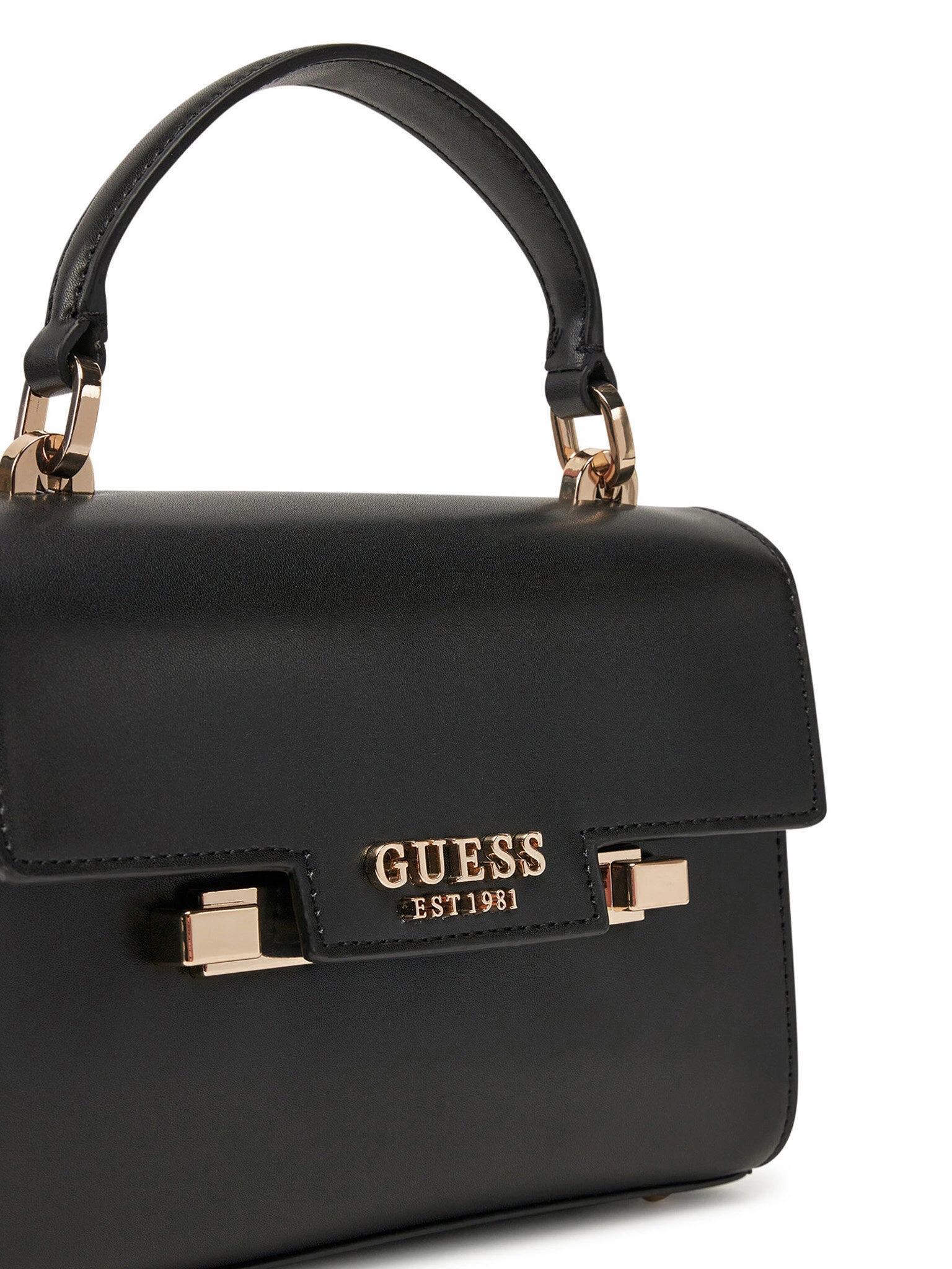 Guess Kadın Siyah Eco Aldith Mini El Saplı Flap Çanta