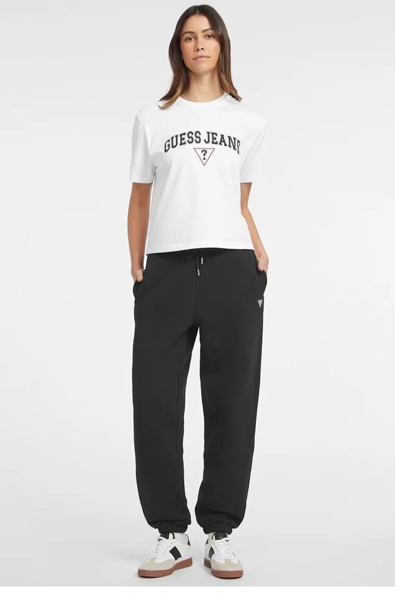 Guess Jeans Kadın Siyah Polarlı Jogger Eşofman Altı