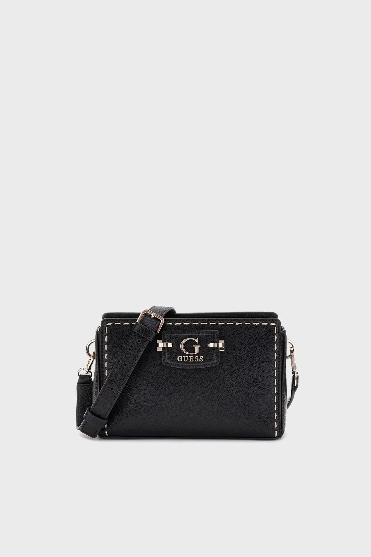 Guess Kadın Siyah Nastra Mini Üstten Fermuarlı Crossbody Çan