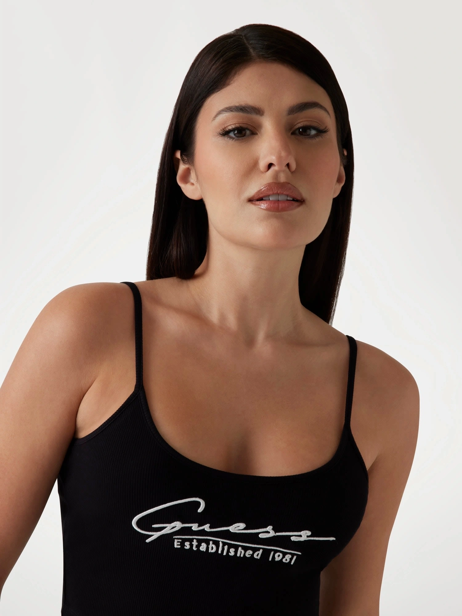 Guess Kadın Siyah Sunflower Ribana Bluz
