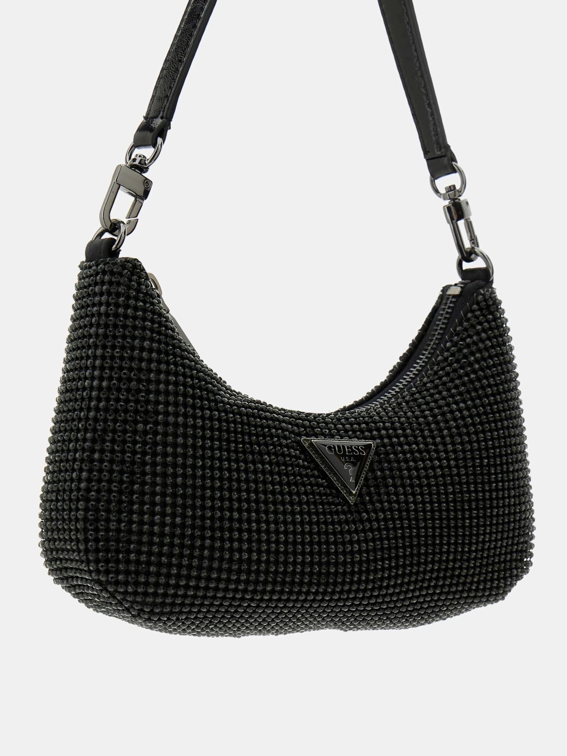 Guess Kadın Siyah Zalina Mini Üstten Fermuarlı Omuz Çantası