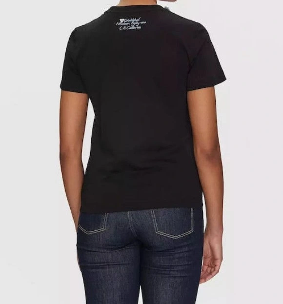 Guess Kadın Siyah Zincir Detaylı Jean Tişört