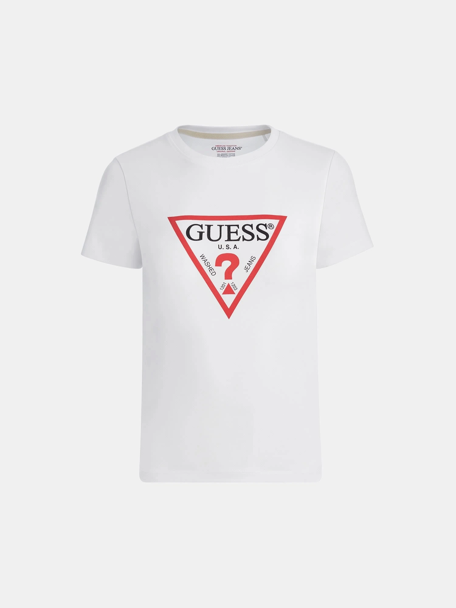 Guess Kadın  Slim Iconic Mid Organic   Beyaz T-Shirt