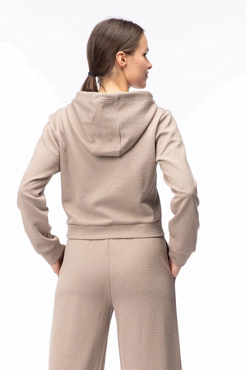 Guess Kadın Krem Peony Kapüşonlu Sweatshirt