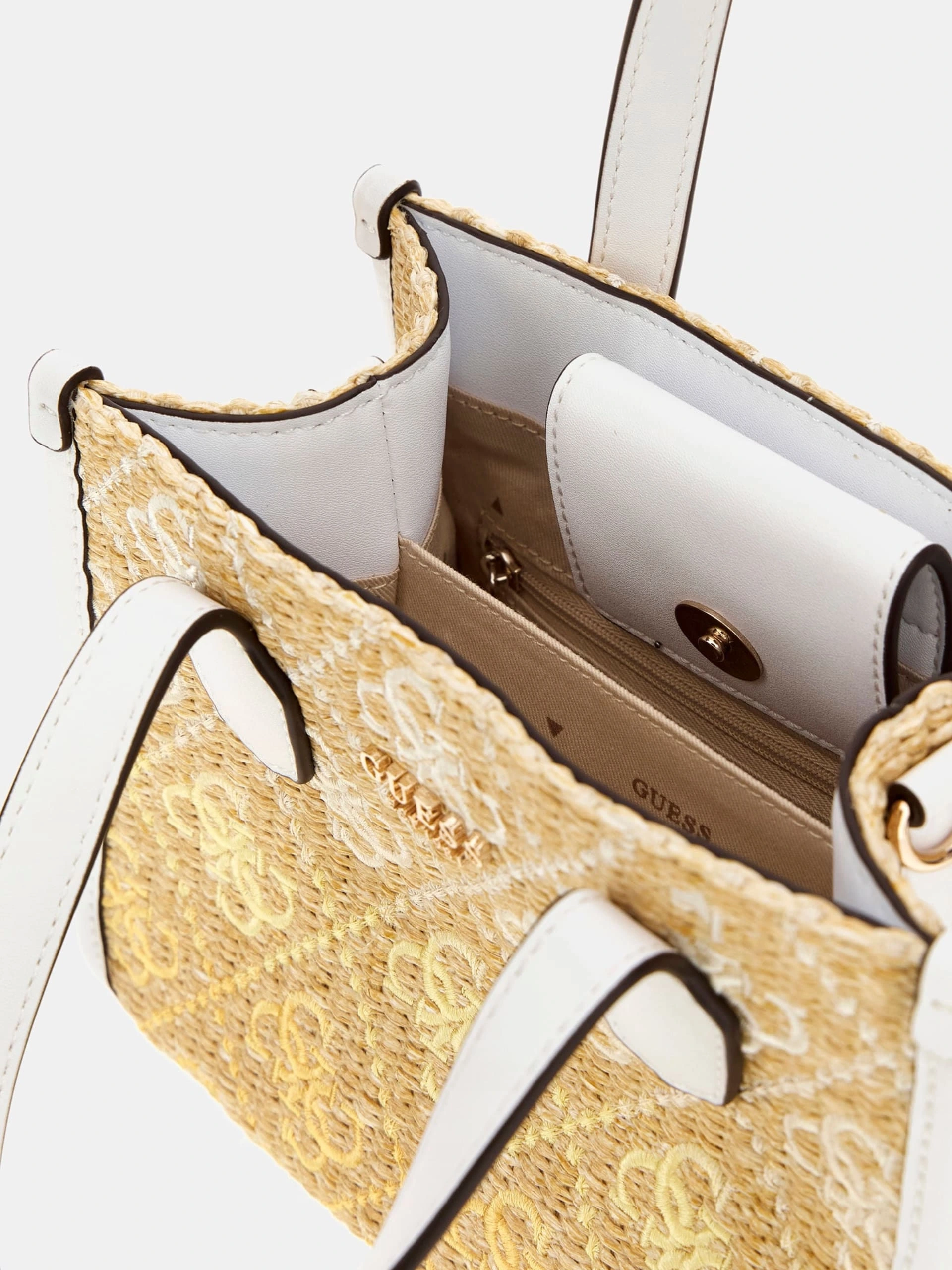 Guess Kadın Sarı Silvana İki Bölmeli Mini Tote Çanta