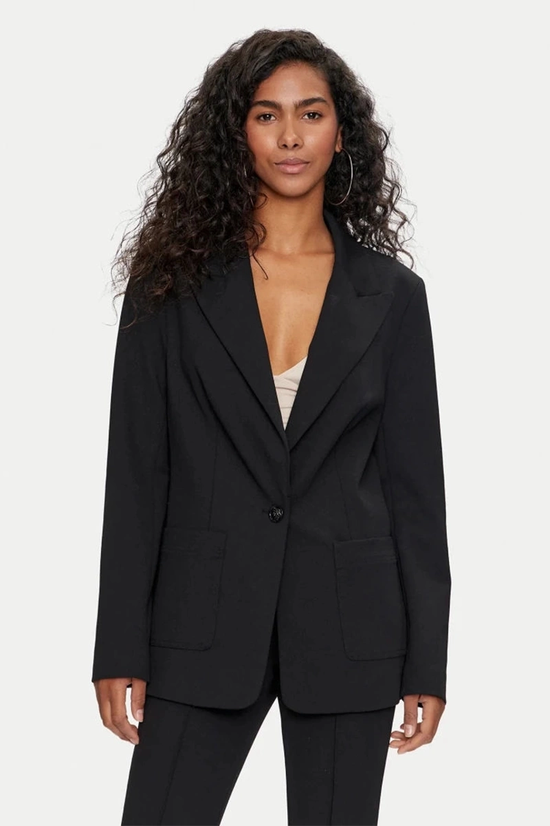 Guess Kadın Tek Göğüslü Siyah Blazer