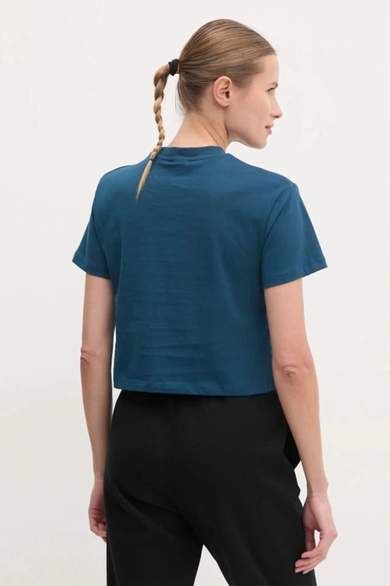 Guess Kadın Üçgen Logolu Mavi T-shirt
