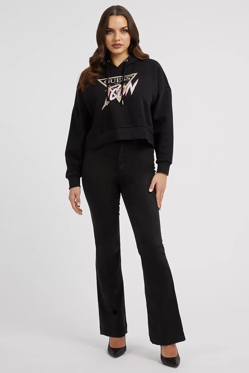 Guess Kapüşon Yaka Siyah Kadın Sweatshırt