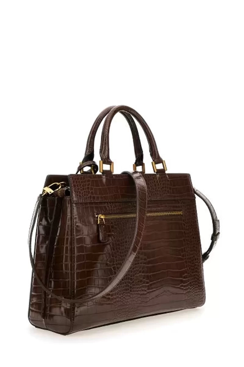 Guess   Katey Croc Lrg Luxur Çanta Kadın
