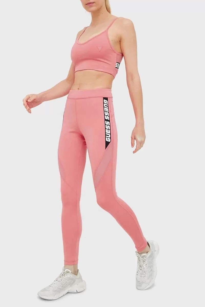 Guess Logo Baskılı Yüksek Bel Angelica  Kadın  Tayt
