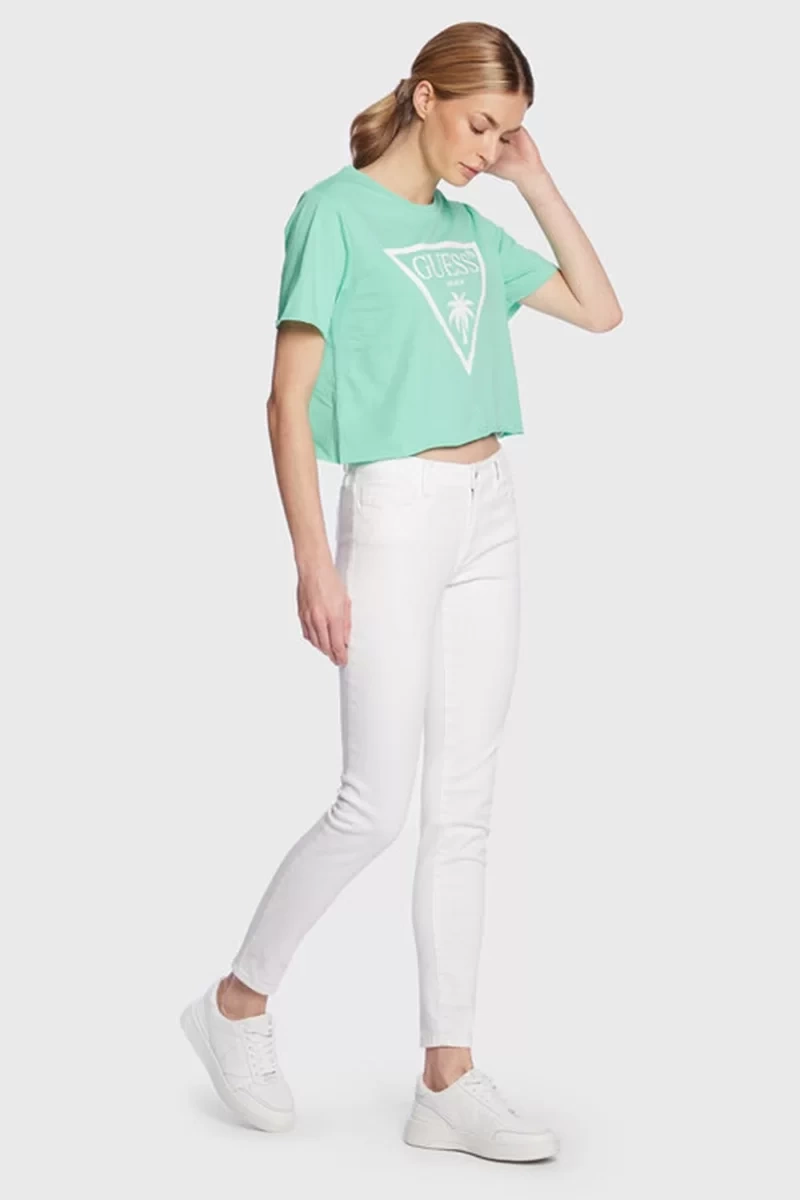 Guess Logolu Yeşil T-Shirt
