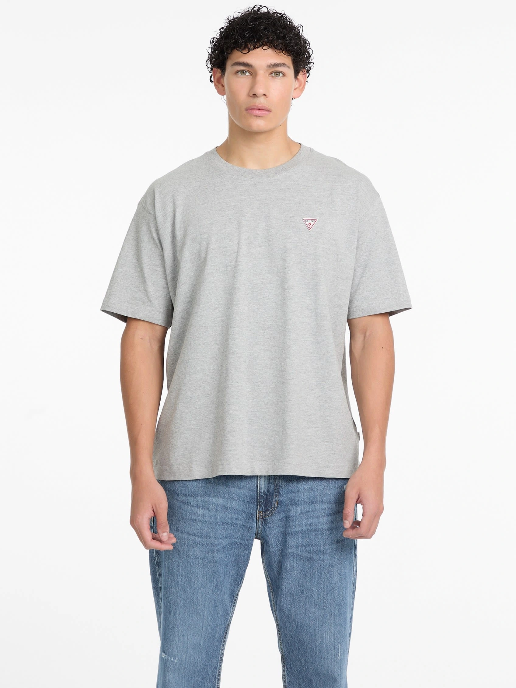 Guess Oversize Bej Erkek Tişört
