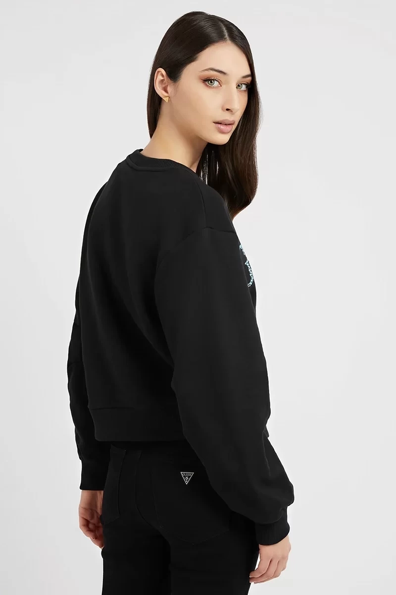 Guess Stras Taş Logolu Sweatshirt Kadın