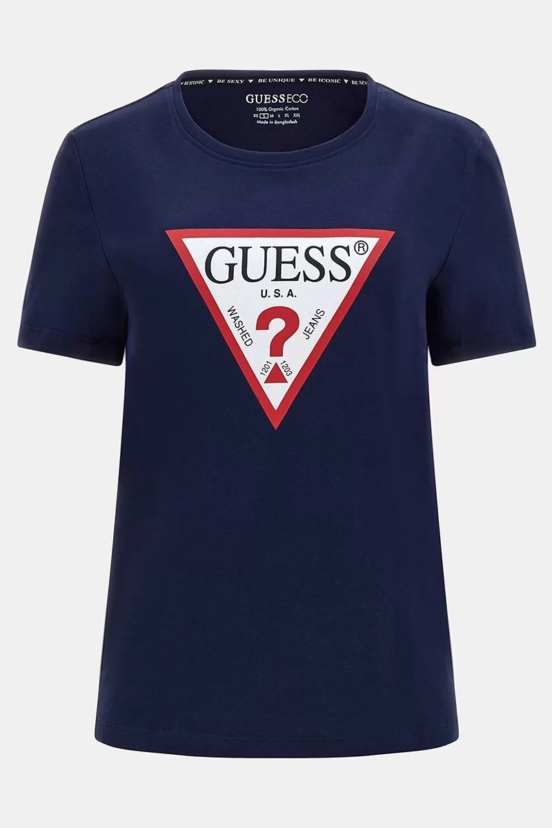 Guess Üçgen Logolu T-Shirt Kadın