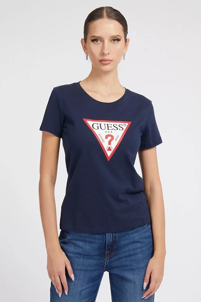 Guess Üçgen Logolu T-Shirt Kadın