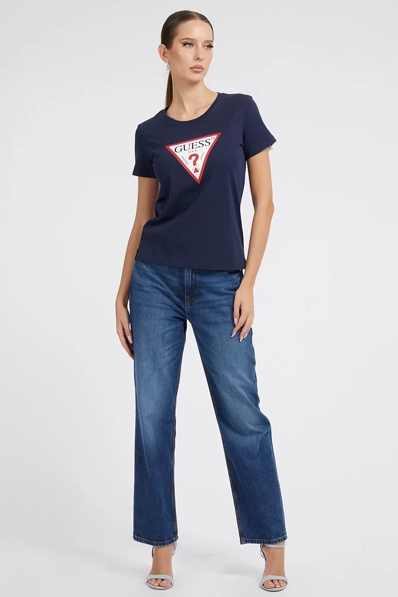 Guess Üçgen Logolu T-Shirt Kadın