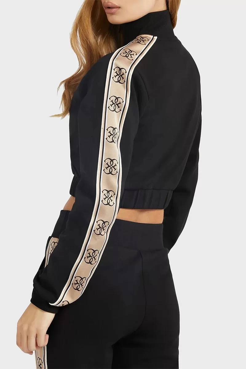 Guess Yan Logolu Crop Sweatshirt Kadın
