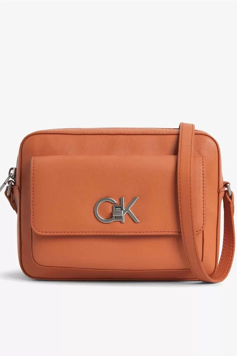 Calvin Klein Re-Lock Flap Kadın Turuncu Omuz Çantası