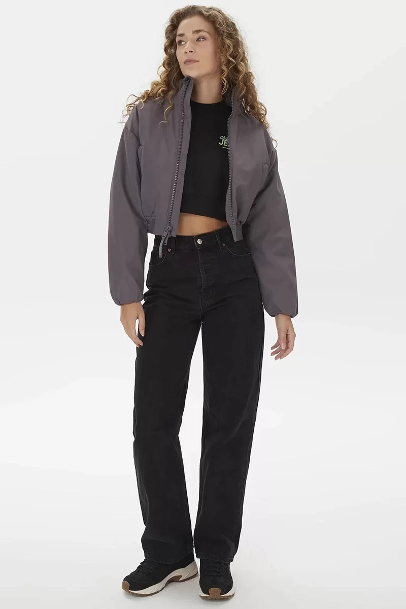 Calvin Klein Padded Kadın Gri Mont