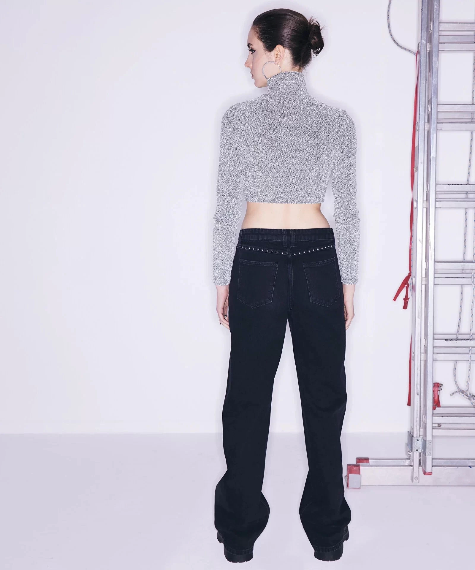 Twist Metal Baskılı Wıde Leg Fit Jean Pantolon