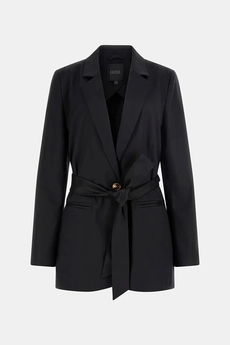 Guess Kadın Siyah Kemerli Blazer Ceket