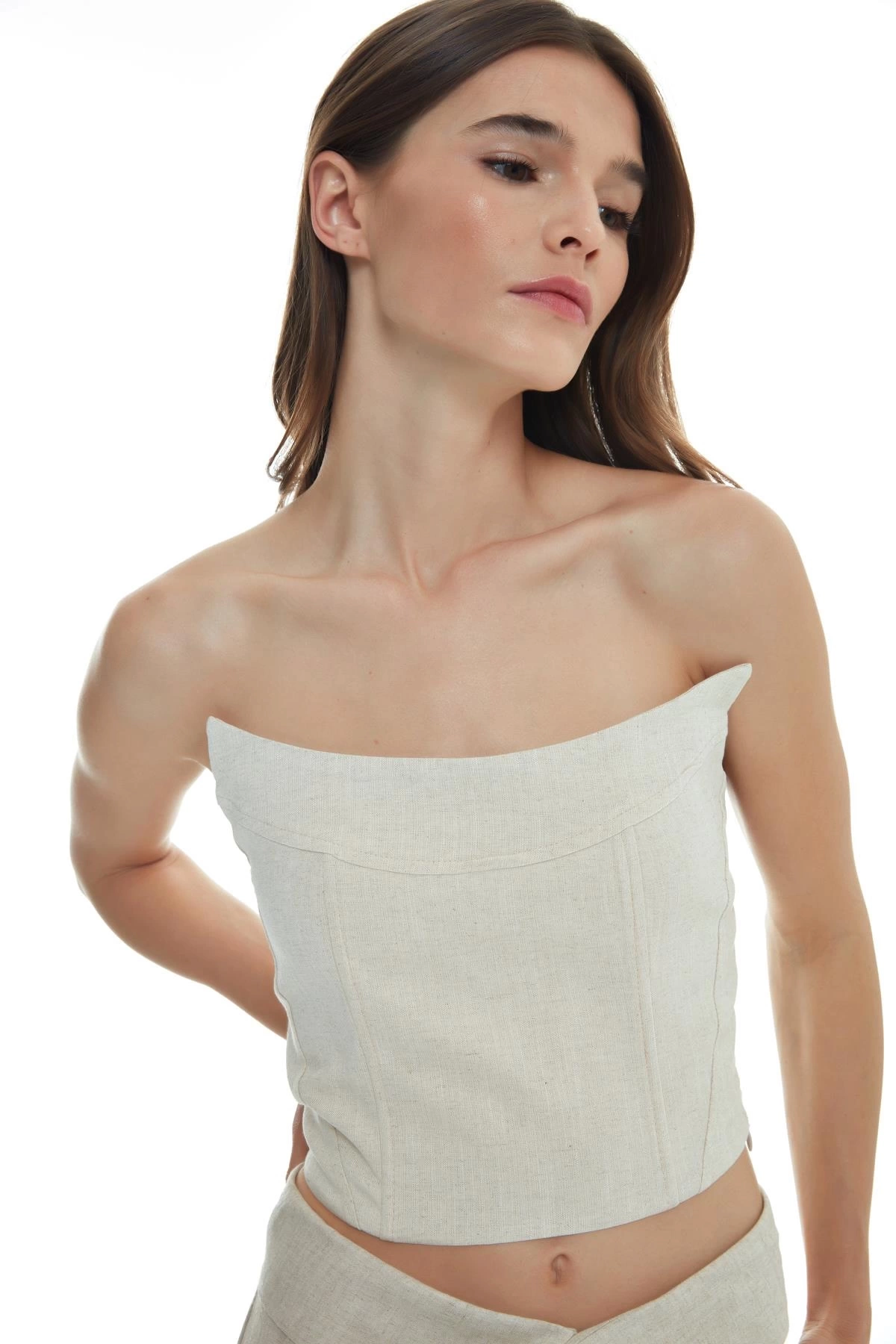Korse Keten Top Bluz