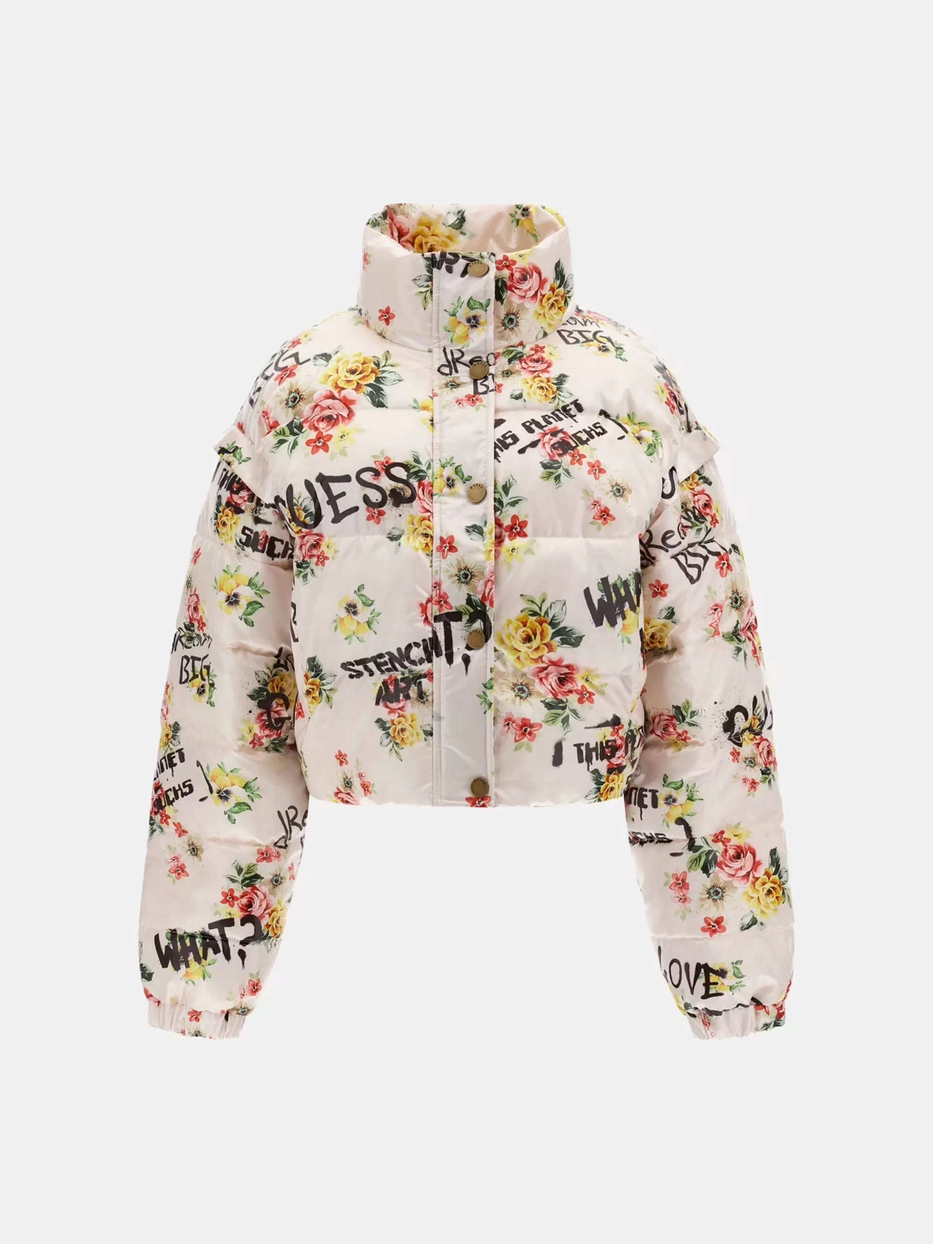 Guess Grafiti Desenli Şişme Mont