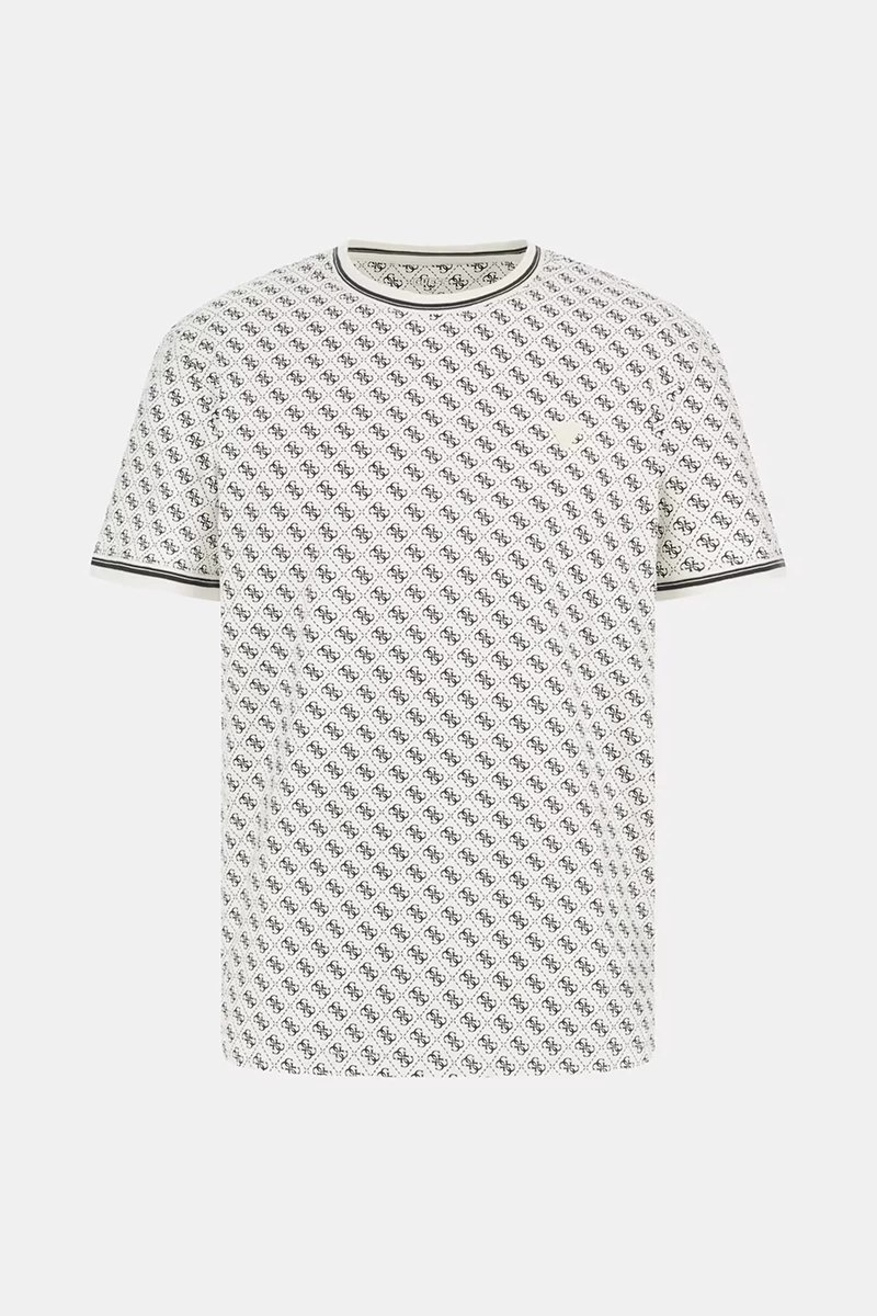 Guess Erkek Tamamı 4G Logolu Beyaz T-Shirt