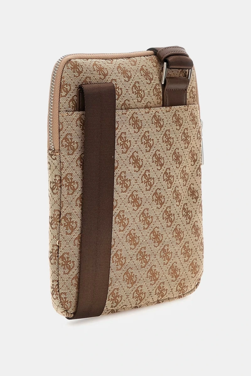 Guess ErkeK Bej/Kahverengi Milano 4G Logolu Mini Çapraz Çant