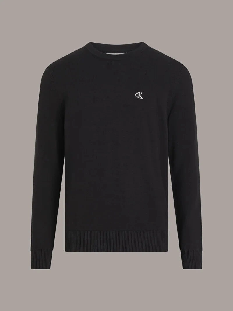 Calvin Klein Erkek Modern Bisiklet Yaka Siyah Kazak
