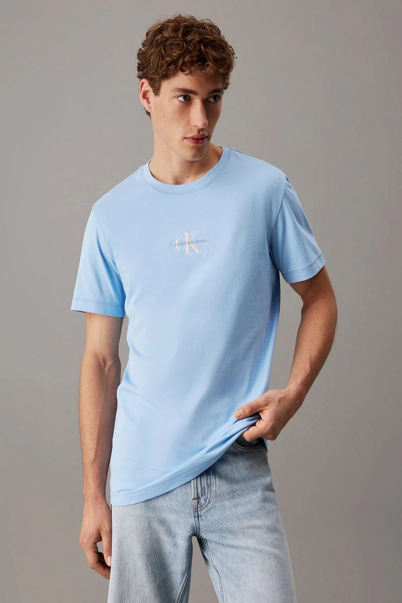 Calvin Klein Erkek Monogram Mavi T-shirt