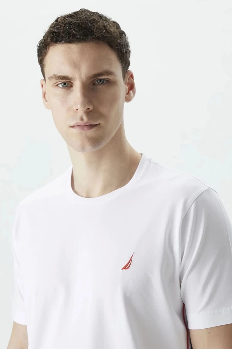Nautıca  Erkek Beyaz Standart Fit Kısa Kollu T-Shirt