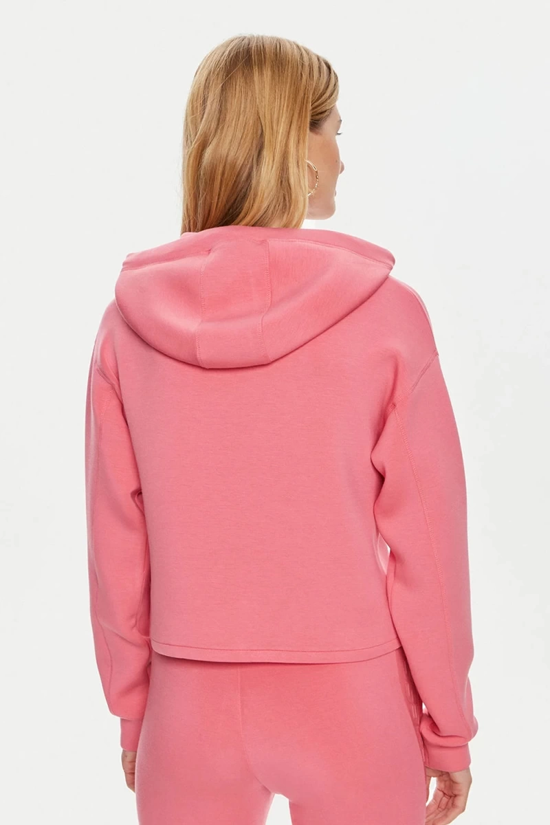 Guess Kadın Pembe Üçgen Logolu Sweatshirt
