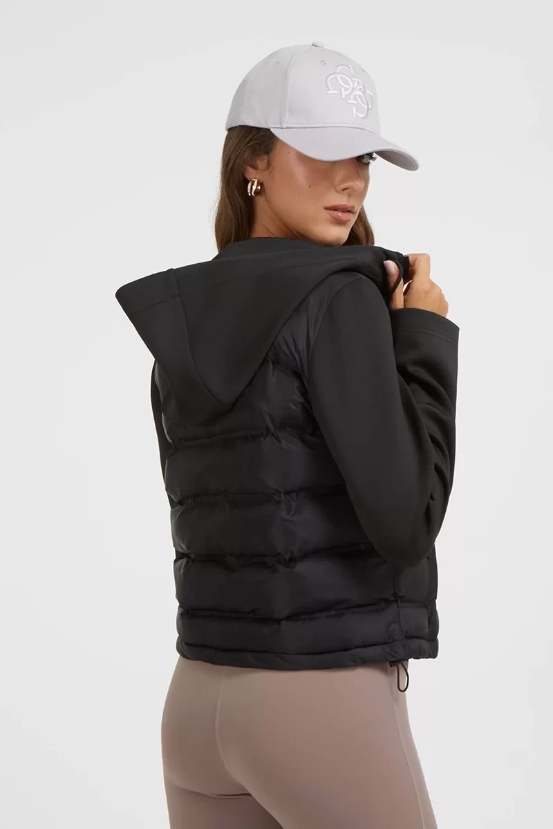 Guess Yanda Logo Peçli Şişme Mont