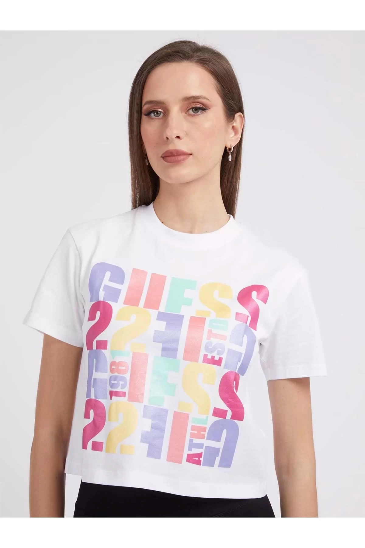 Önü Logolu Crop T-shirt