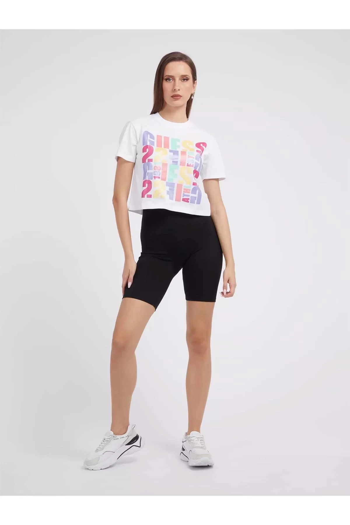 Önü Logolu Crop T-shirt