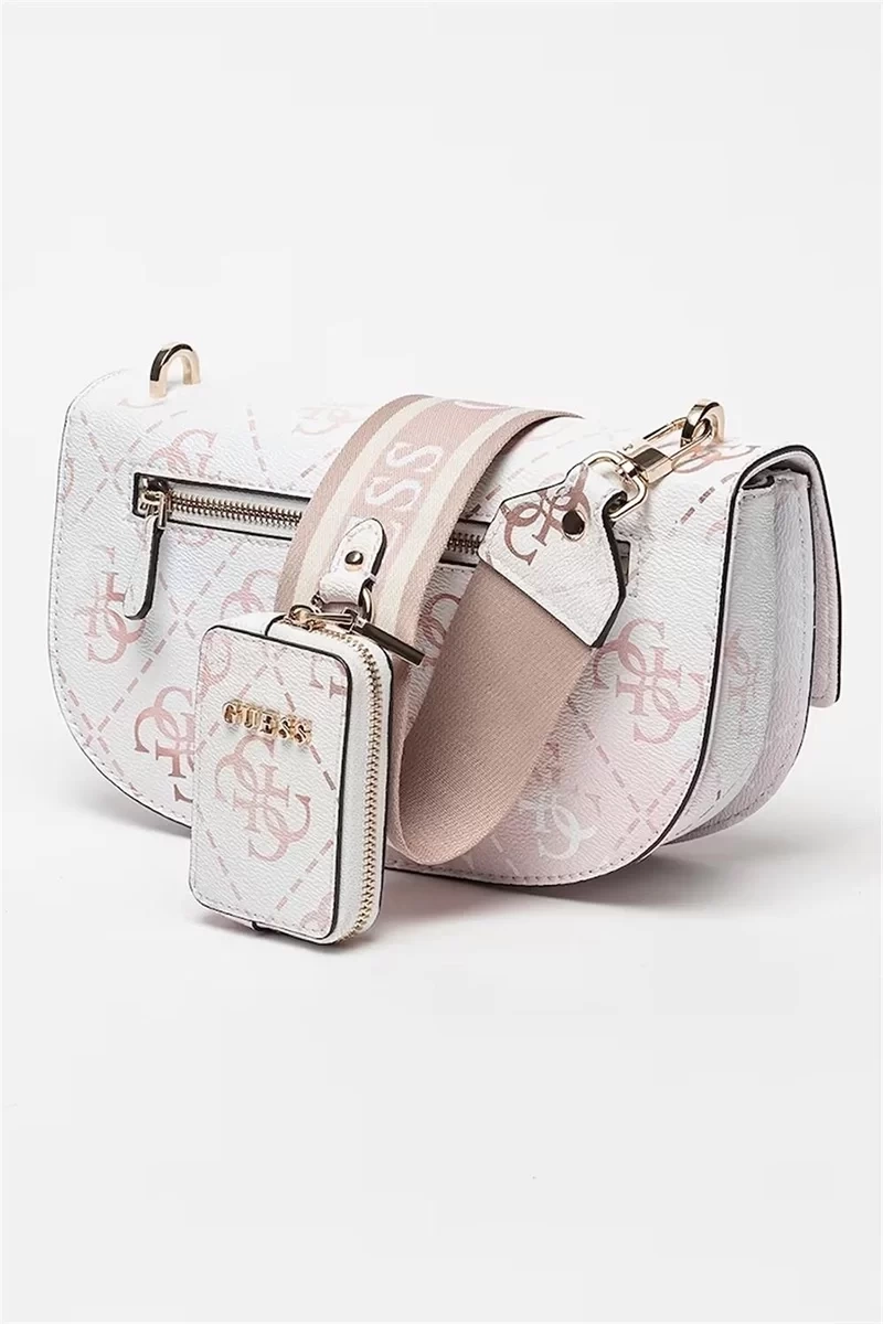 Guess Beyaz Ombre Logolu Rea High Society Kapaklı El Çantası