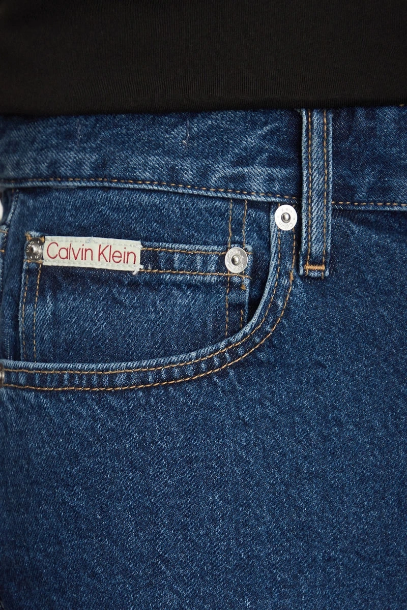 Calvin Klein Erkek Regular Fit Pamuklu Lacivert Kot Şort