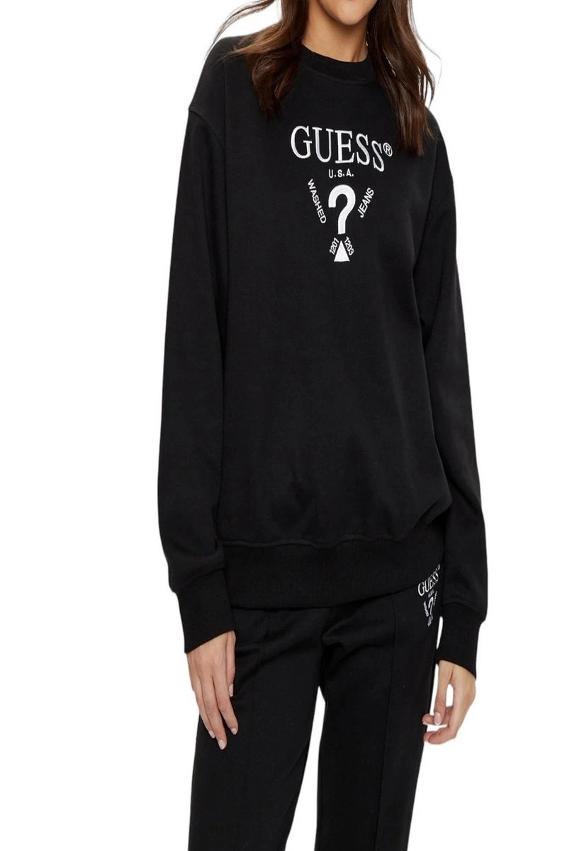 Guess Kadın Siyah Logolu Sweatshirt