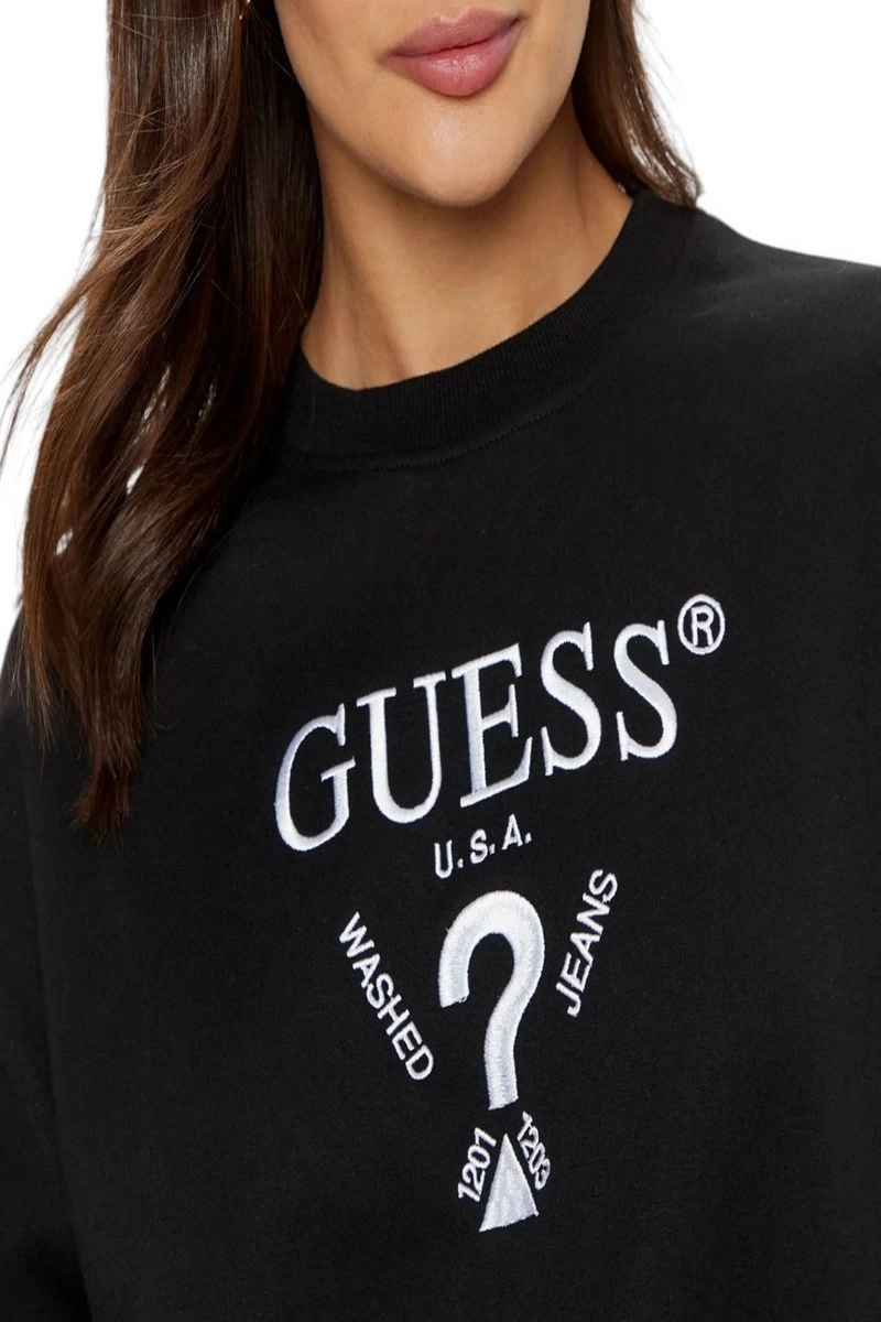 Guess Kadın Siyah Logolu Sweatshirt