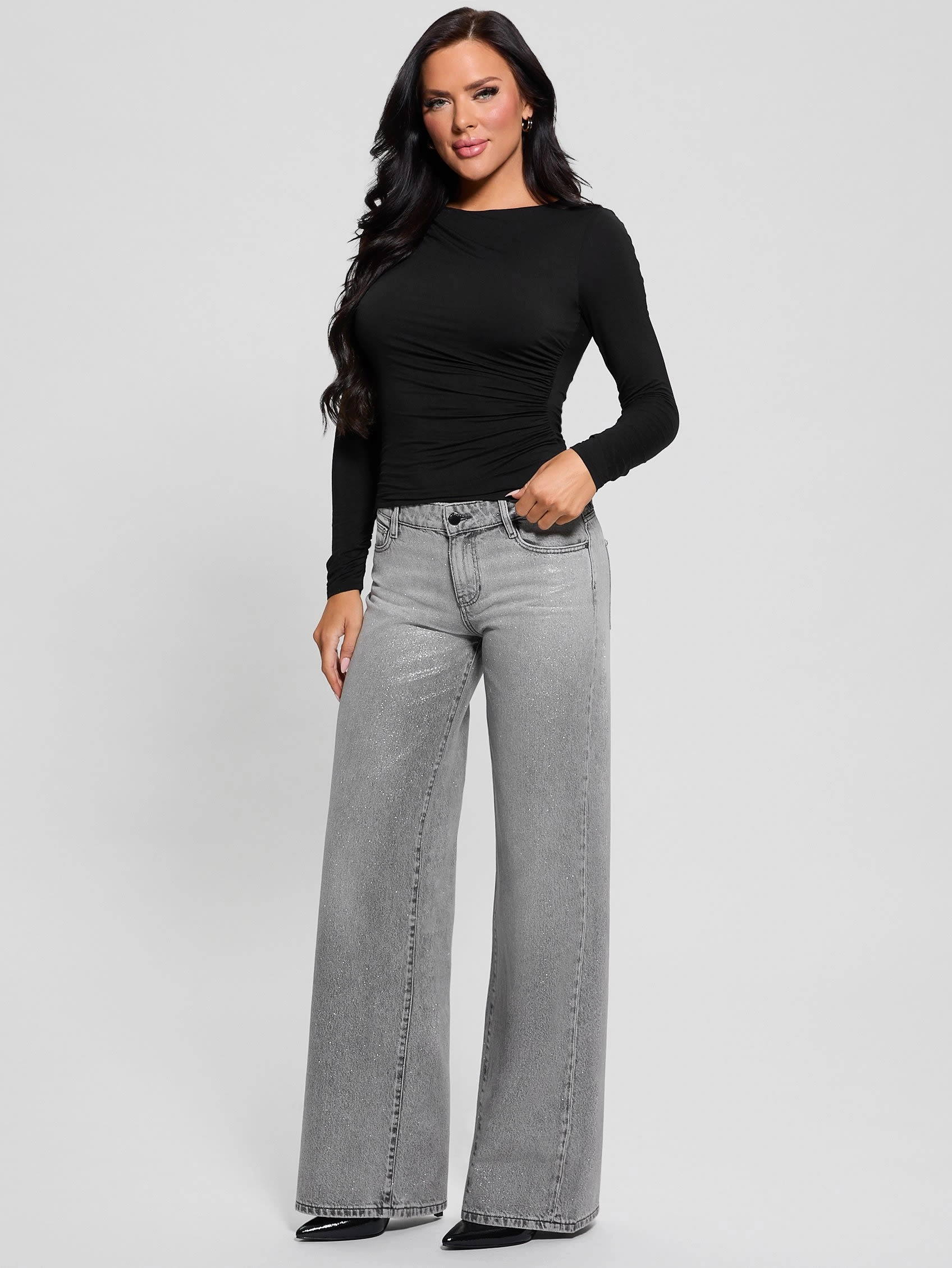 Guess Kadın PALAZZO Antrasit Jeans