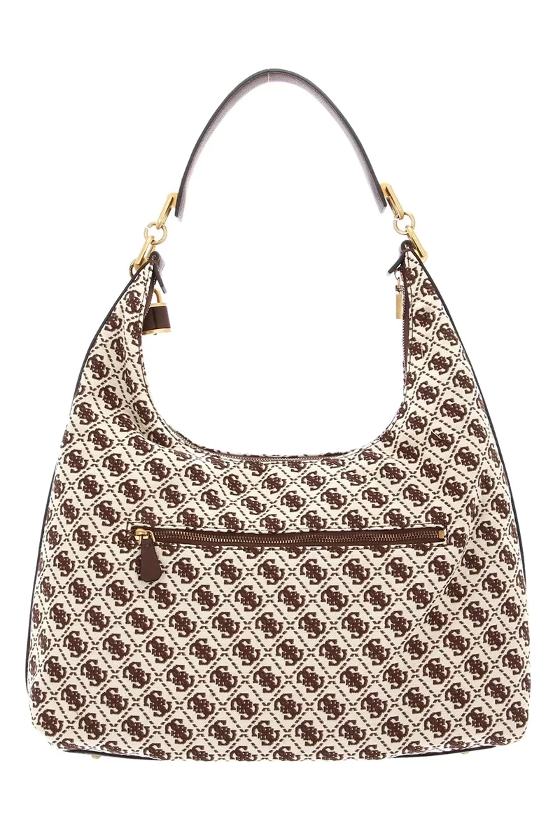 Guess Kahverengi Logolu Shemara Hobo L  Kadın Çanta